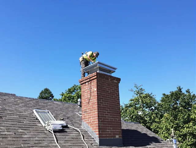 Murrieta Chimney Sweep technician measuring a chimney cap in Murrieta, CA