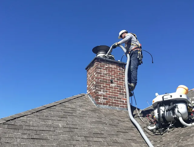 Dedicated Murrieta Chimney Sweep team member cleaning a chimney in Murrieta, CA