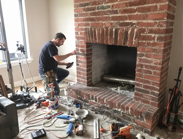 Murrieta Chimney Sweep specialist finalizing chimney liner service in Murrieta, CA