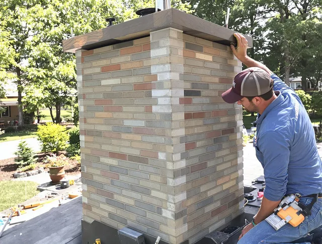 Murrieta Chimney Sweep completing a modern chimney remodel in Murrieta, CA