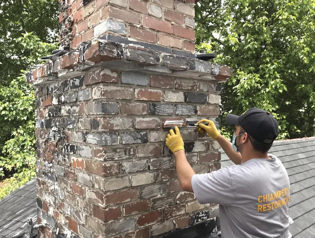 In-progress chimney restoration by Murrieta Chimney Sweep in Murrieta, CA