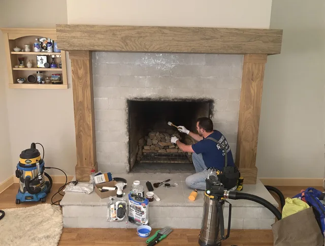 Detailed creosote removal process by Murrieta Chimney Sweep in Murrieta, CA