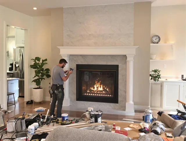 Newly installed fireplace by Murrieta Chimney Sweep in Murrieta, CA
